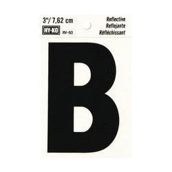 HY KO RV 50/B Reflective Letter Character: B 3 in H Character Black Character Silver Background Vinyl