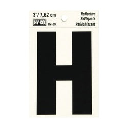 HY KO RV 50/H Reflective Letter Character: H 3 in H Character Black Character Silver Background Vinyl