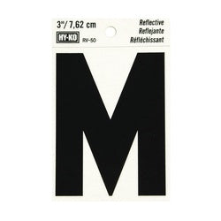 HY KO RV 50/M Reflective Letter Character: M 3 in H Character Black Character Silver Background Vinyl