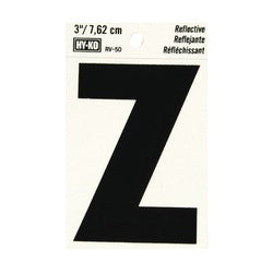 HY KO RV 50/Z Reflective Letter Character: Z 3 in H Character Black Character Silver Background Vinyl