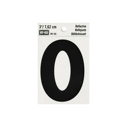 HY KO RV 50/0 Reflective Sign Character: 0 3 in H Character Black Character Silver Background Vinyl