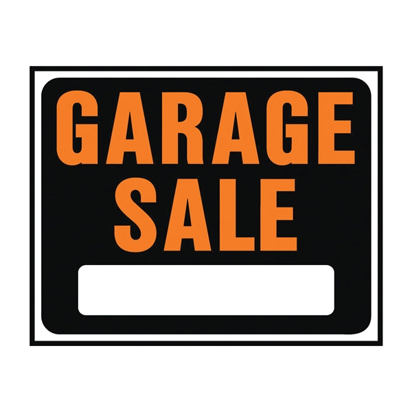 HY-KO Hy-Glo Jumbo Identification Sign Garage Sale Fluorescent Orange Legend Plastic