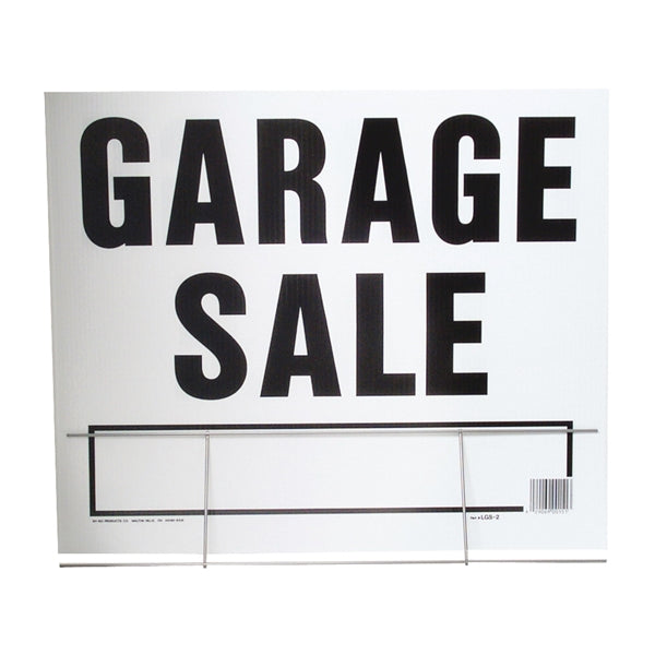 HY-KO Lawn Sign Garage Sale Black Legend Plastic 24 in W x 19 in H Dimensions