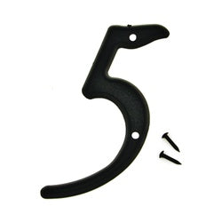 HY KO PN 29/5 House Number Character: 5 4 in H Character Black Character Plastic