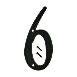 HY KO PN 29/6 House Number Character: 6 4 in H Character Black Character Plastic