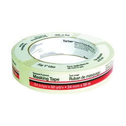 3M Tartan Masking Tape 60 yd L 1 in W Crepe Paper Backing Tan