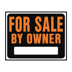 HY KO Hy Glo Series Jumbo Identification Sign For Sale By Owner Fluorescent Orange Legend Plastic