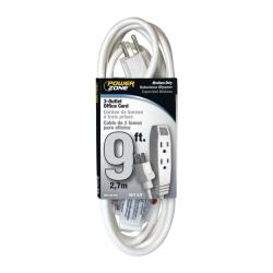 PowerZone Extension Cord 16 AWG Cable 5 15P Grounded Plug 5 15R Grounded Receptacle 9 ft L 13 A 125 V