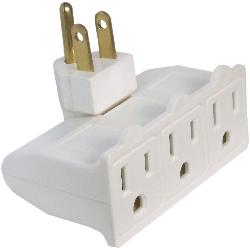 PowerZone Outlet Adapter 125 V 3 Outlet White