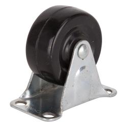 ProSource Rigid Caster 2 in Dia Wheel 7/8 in W Wheel Rubber Wheel Black 125 lb Steel Housing Material