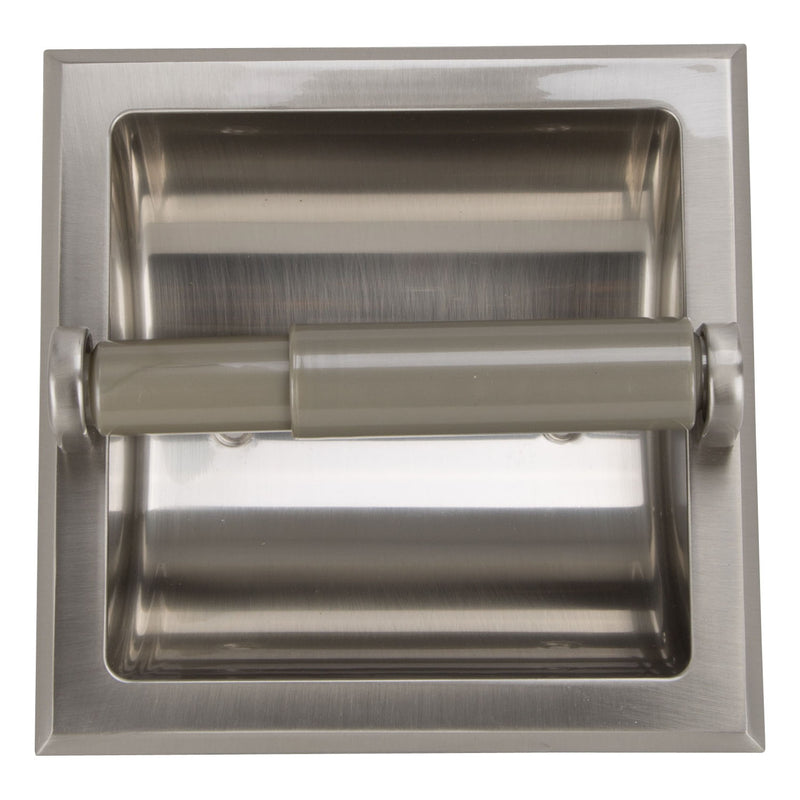 Boston Harbor Recessed Paper Holder Zinc & Plastic Brushed Nickel Manhattan collection