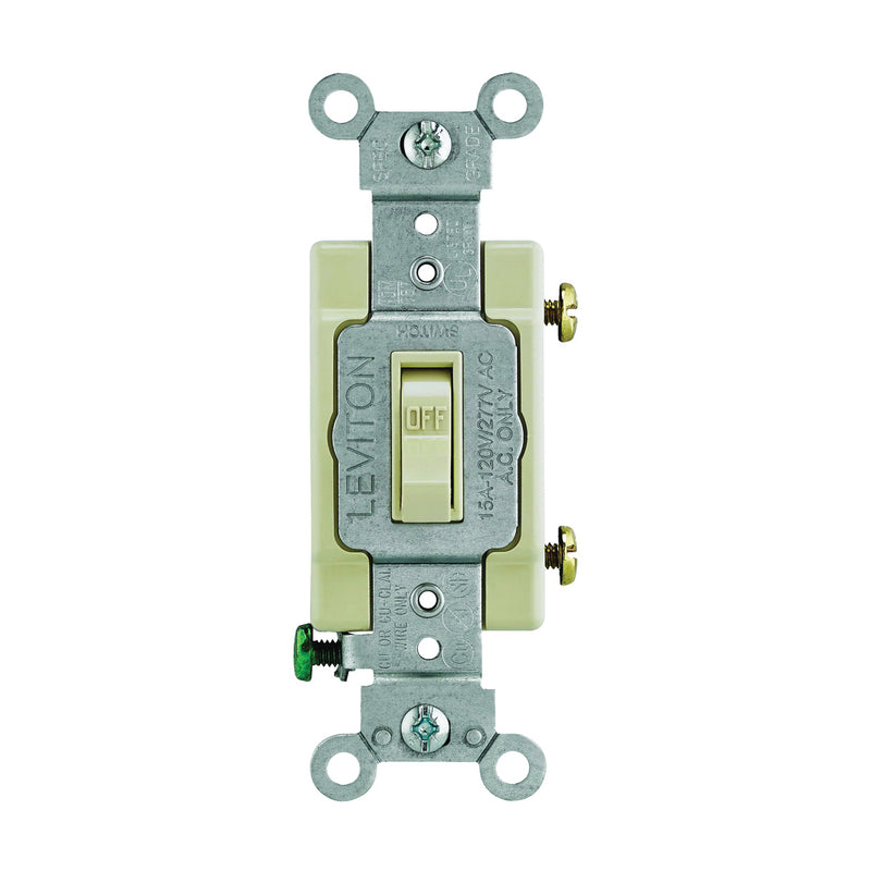 Leviton Switch 15 A 120/277 V Lead Wire Terminal NEMA WD-1 WD-6 Thermoplastic Housing Material Ivory