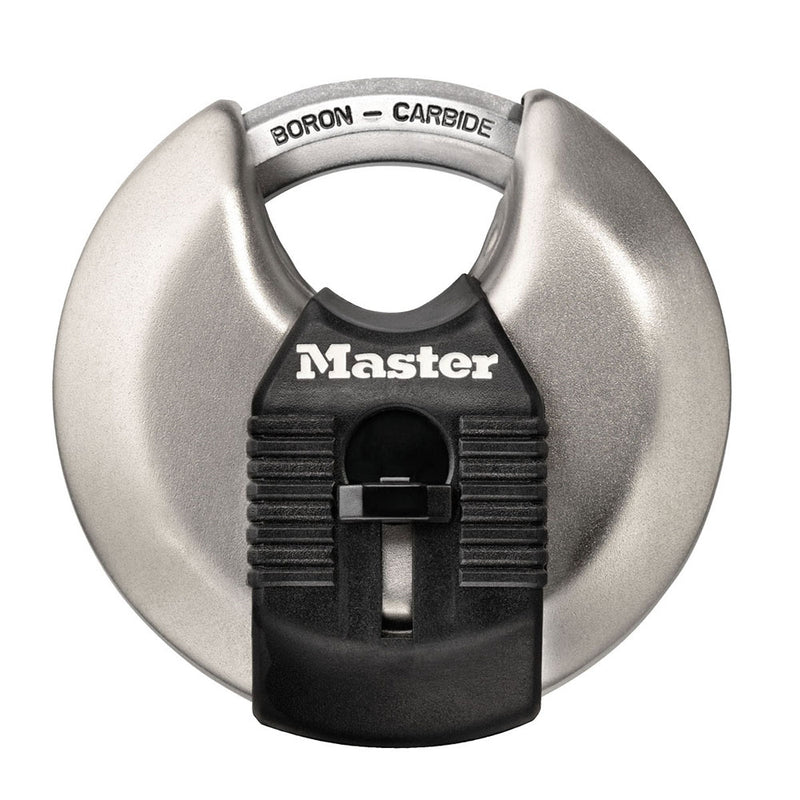 Master Lock Magnum Padlock Keyed Alike Shrouded Shackle 3/8 in Dia Shackle Stainless Steel Body Pack of (6) Keys