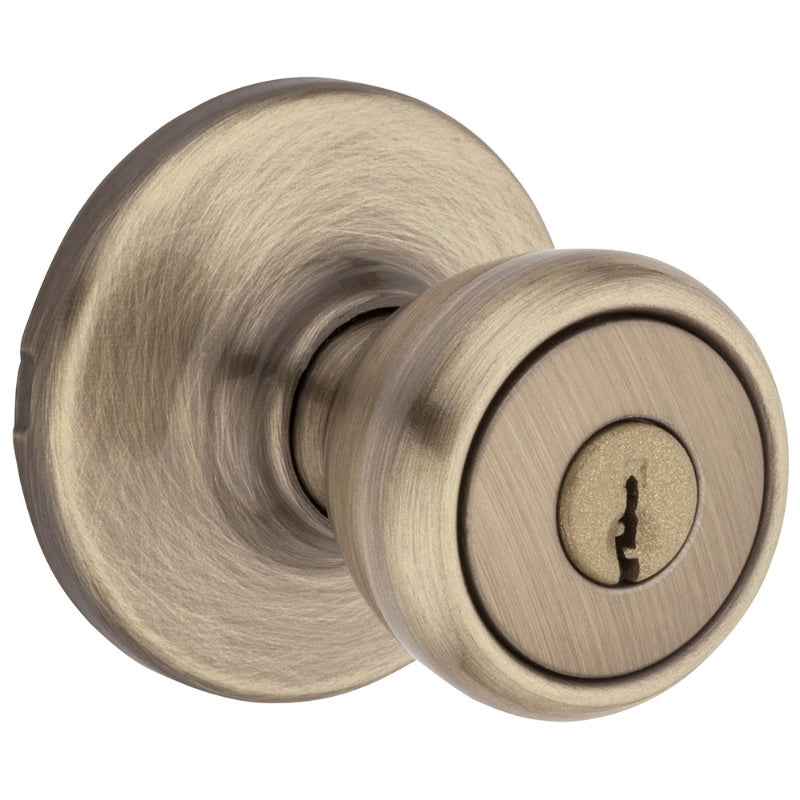 Kwikset Keyed Entry Knob Antique Brass