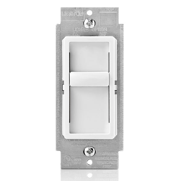 Leviton Slide Dimmer 120 A 150 W CFL Halogen Incandescent LED Lamp White