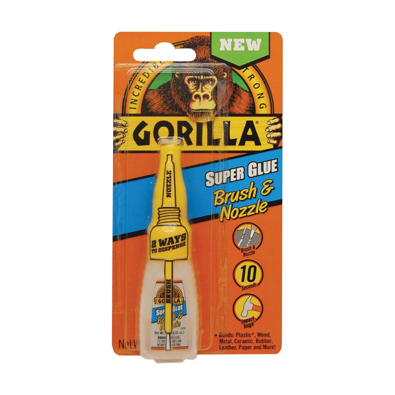 Gorilla Super Glue Brush and Nozzle Liquid Irritating Straw/White Water 10 g Bottle