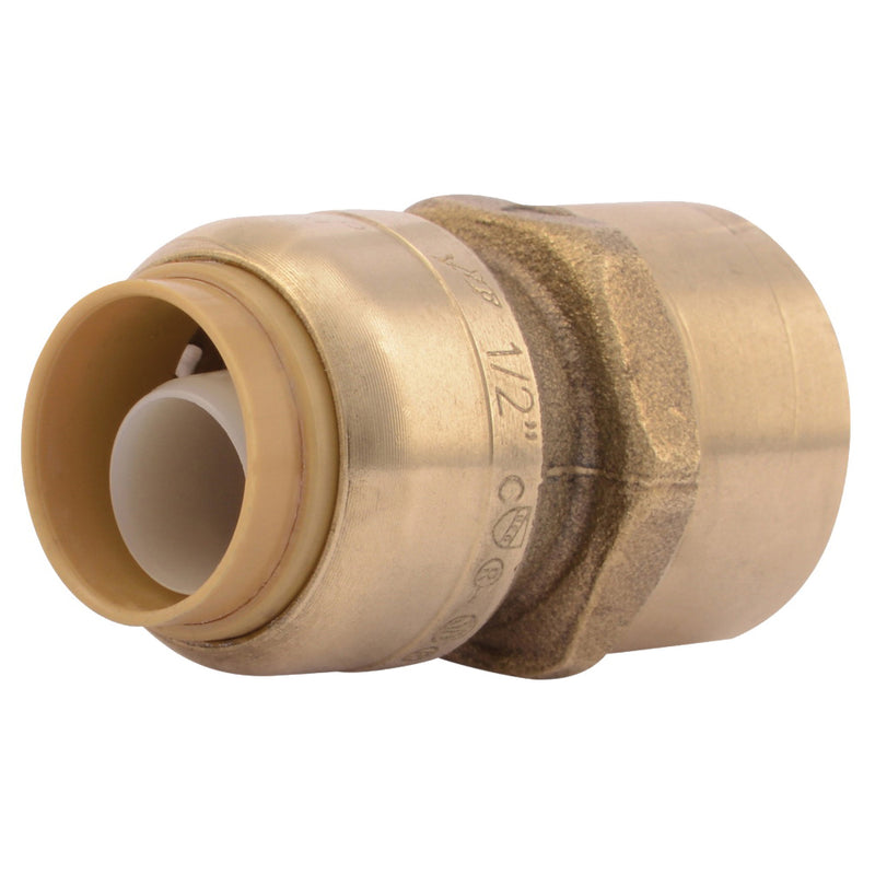 SharkBite Pipe Connector 1/2 in FNPT x FNPT Brass 200 psi Pressure