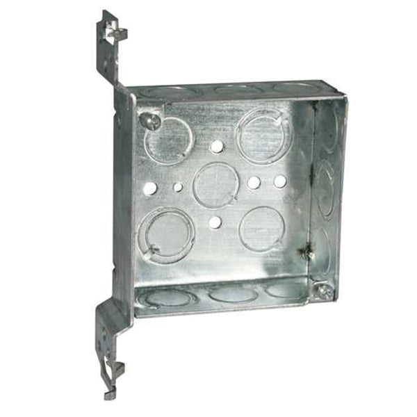 RACO Electrical Box 2-Gang 14-Knockout Steel Gray Galvanized FM Bracket Mounting