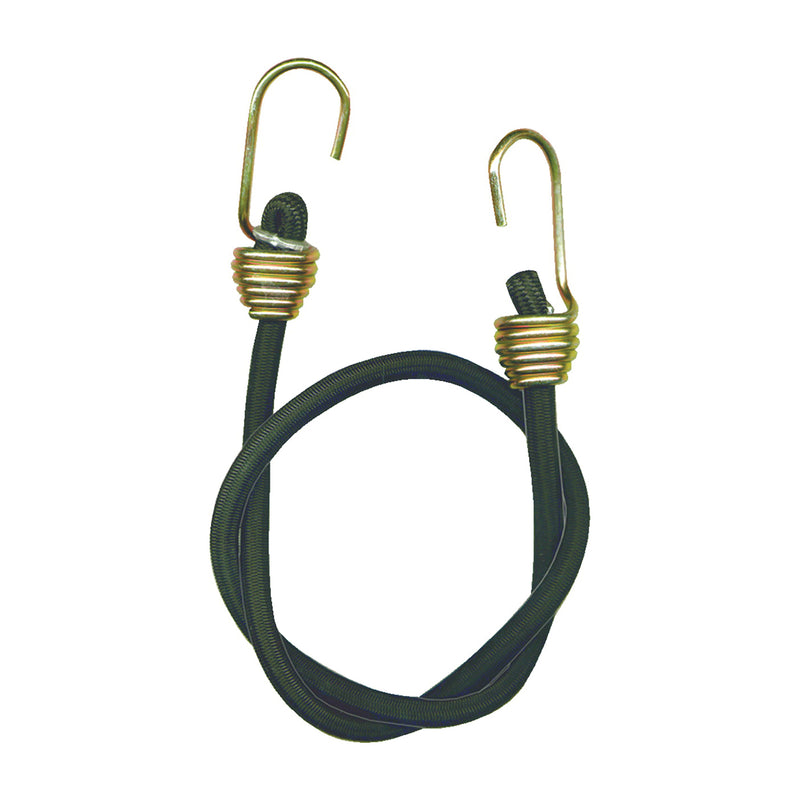 KEEPER Bungee Cord 13/32 in Dia 24 in L Rubber Black Hook End