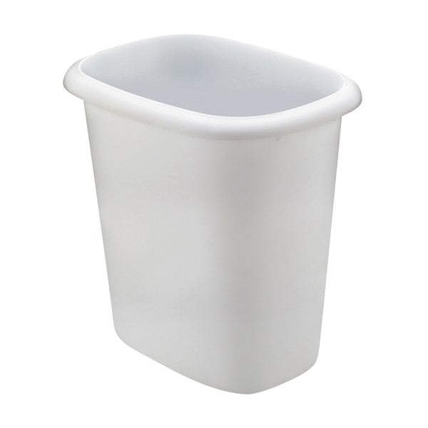 Rubbermaid Vanity Waste Basket 6 qt Capacity Plastic White 9 in H