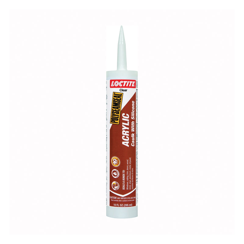 Loctite POLYSEAMSEAL Acrylic Caulk Clear  5 to 170 deg F 10 oz Cartridge