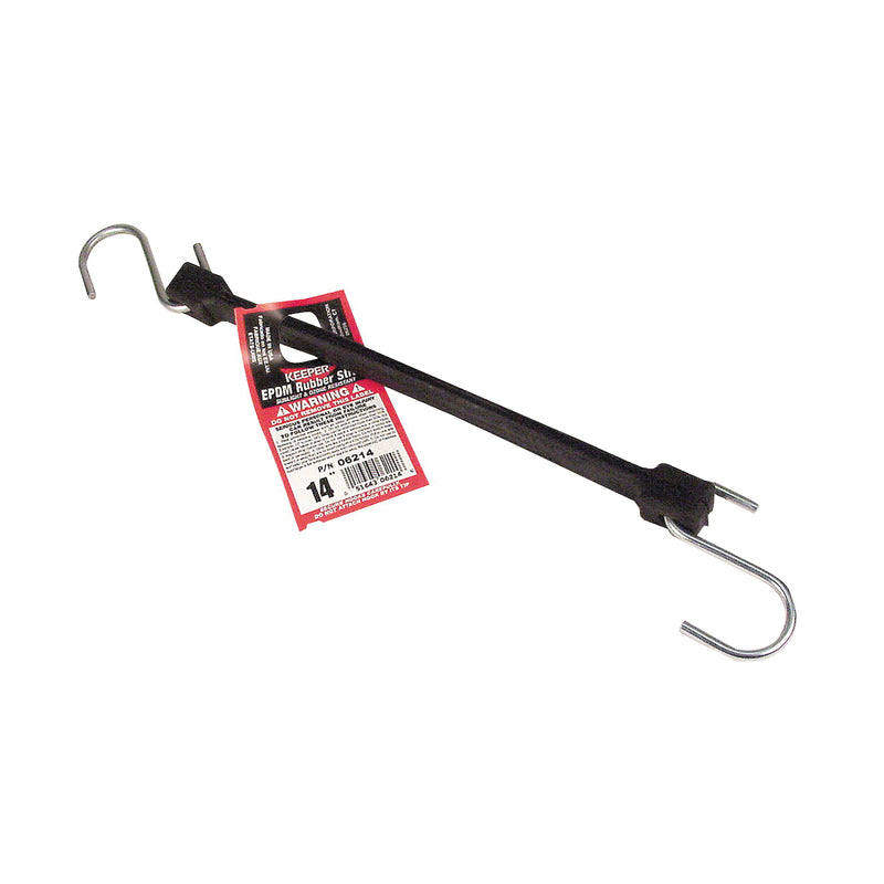 KEEPER Strap 3/4 in W 14 in L EPDM Rubber Black S-Hook End