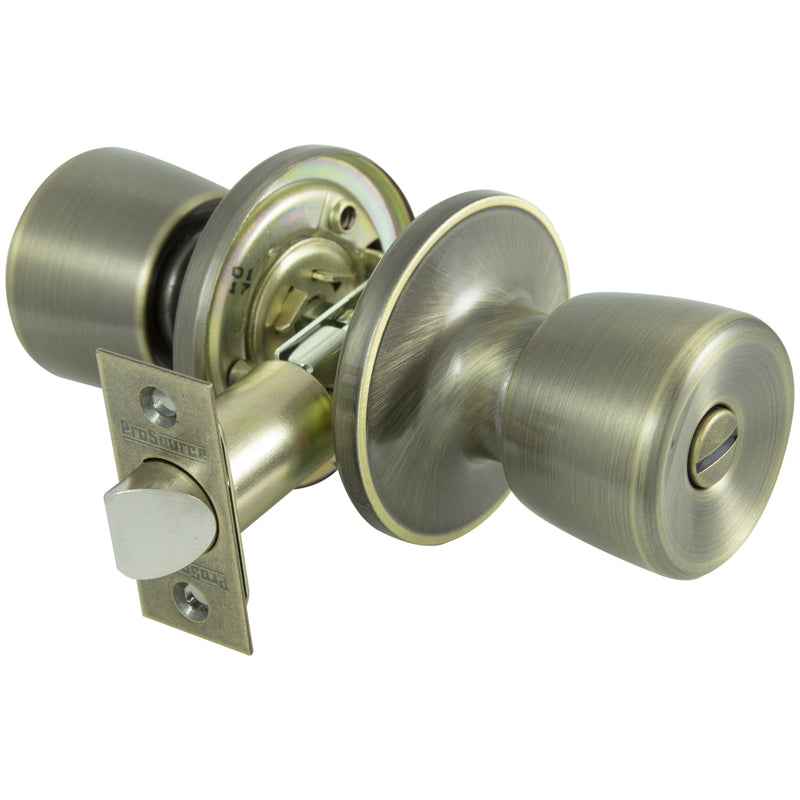 ProSource Privacy Door Knob Lockset Antique Brass