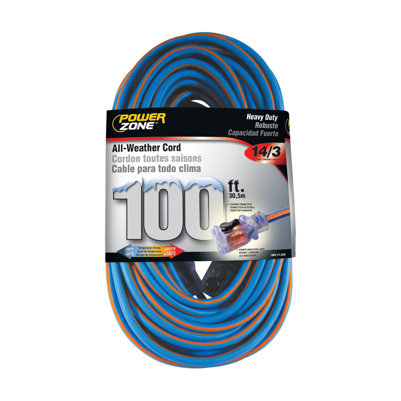 PowerZone Extension Cord 14 AWG Cable 5-15P Grounded Plug 5-15R Grounded Receptacle 25 ft L 13 A 125 V