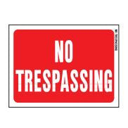 HY-KO Identification Sign Rectangular NO TRESPASSING White Legend Red Background Plastic