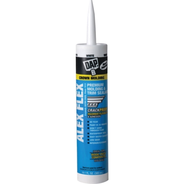 DAP ALEX FLEX Cauling Sealant White 72 hr Curing 40 to 100 deg F 10.1 oz Cartridge