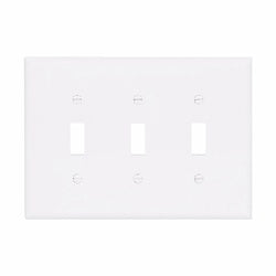 EATON Wallplate 6 3/4 in L 4.83 in W 3 Gang Polycarbonate White High Gloss