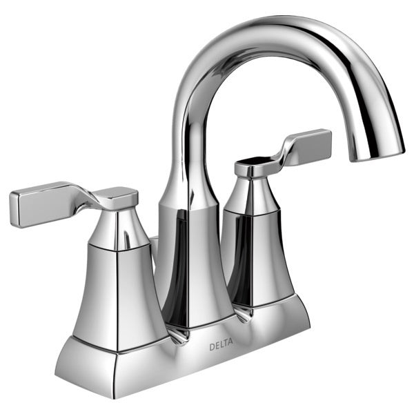 DELTA Sawyer Center Set Bathroom Faucet 1.2 gpm 2-Faucet Handle 3-Faucet Hole Chrome High-Arc Spout