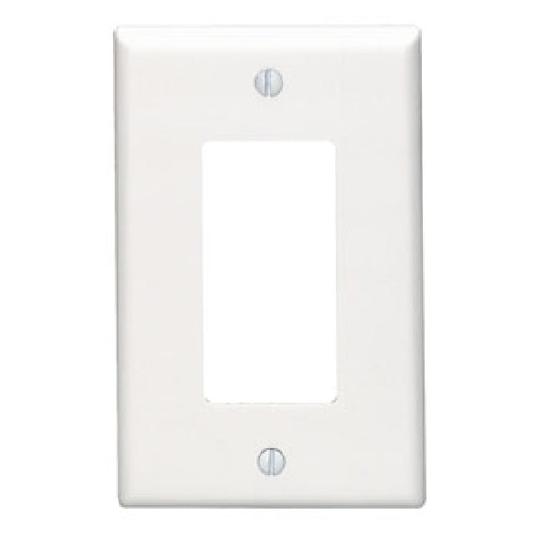 Leviton Decora Wallplate 4.88 in L 3.13 in W 1-Gang Thermoset Plastic White Smooth