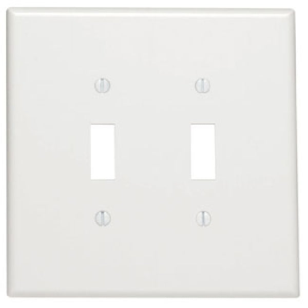 Leviton Wallplate 5-1/4 in L 5.31 in W 2-Gang Thermoset Plastic White Smooth