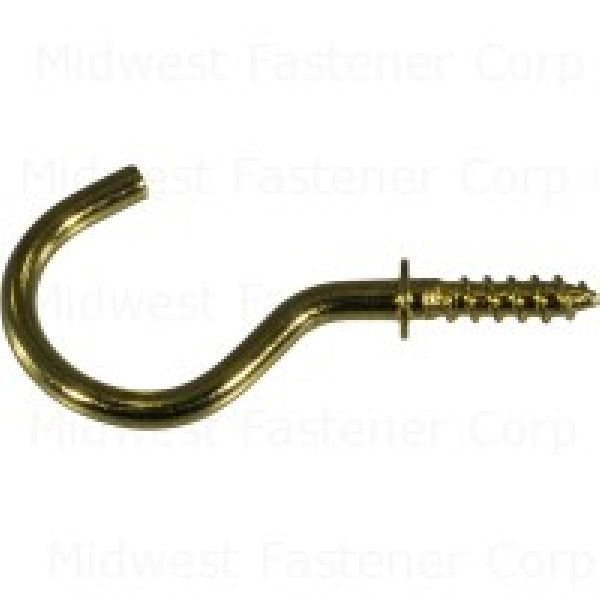 MIDWEST FASTENER Cup Hook 1 in L Brass