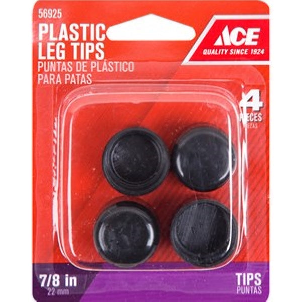 ACE 9114/ACE Furniture Leg Tip Round Plastic Black 7/8 in W