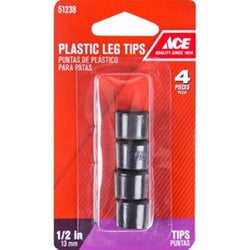 ACE 9111/ACE Furniture Leg Tip Round Plastic Black 1/2 in W