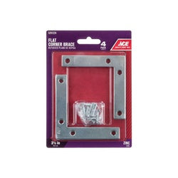 ACE 01 3410 340 Flat Corner Brace 3 1/2 in L 4 3/4 in W 3 1/2 in H Zinc