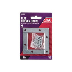 ACE 01 3410 330 Flat Corner Brace 3 in L 3 3/4 in W 3 in H Zinc