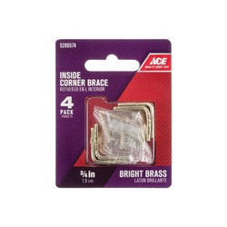 ACE 01 3404 204 L Corner Brace 3/4 in L 2 3/4 in W 3/4 in H Brass