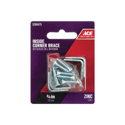 ACE 01 3404 200 L Corner Brace 3/4 in L 2 3/4 in W 3/4 in H Zinc