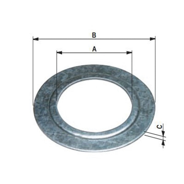 SIGMA Reducing Washer 1 to 3/4 in 1-3/4 in OD Steel Gray