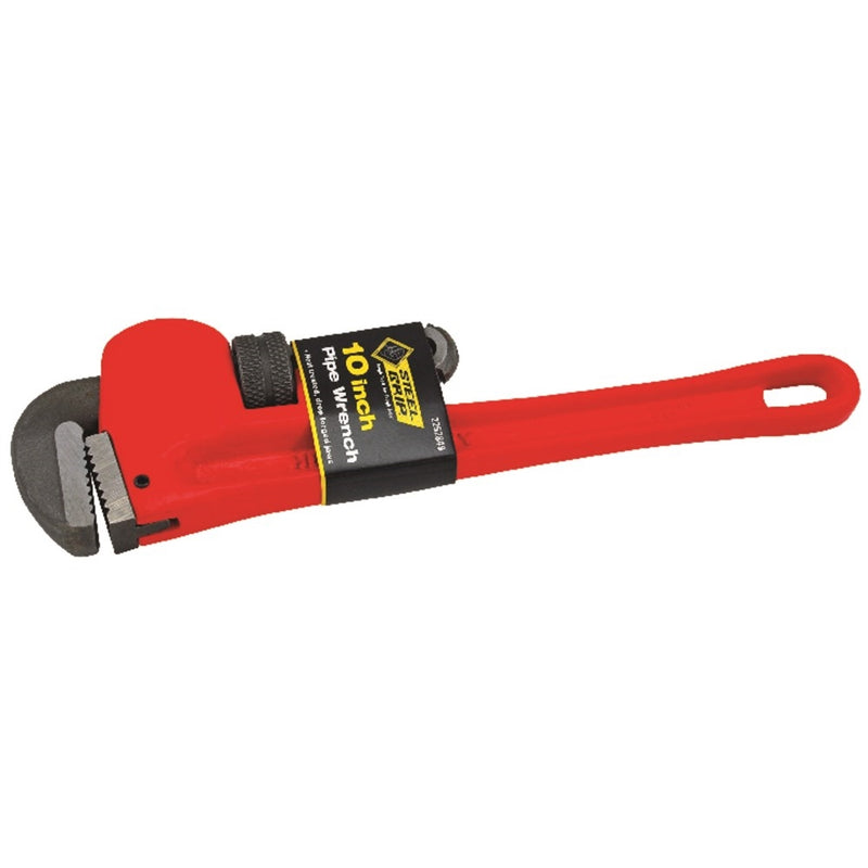 Steel Grip Pipe Wrench 10 in L Cast Iron Enamel-Coated