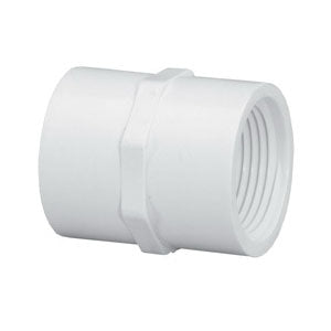 LASCO Pipe Coupling 1/2 in FPT PVC White SCH 40 Schedule