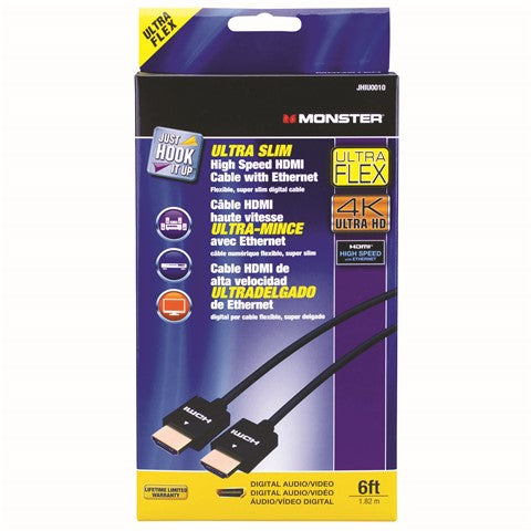 Just Hook It Up High-Speed HDMI Cable with Ethernet Black Sheath 6 ft L