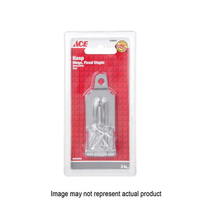 ACE Hinge Hasp 3 in L Zinc Fixed Staple