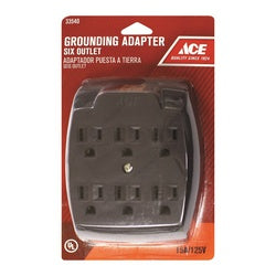 ACE Outlet Adapter 2 Pole 15 A 125 V 6 Outlet Brown