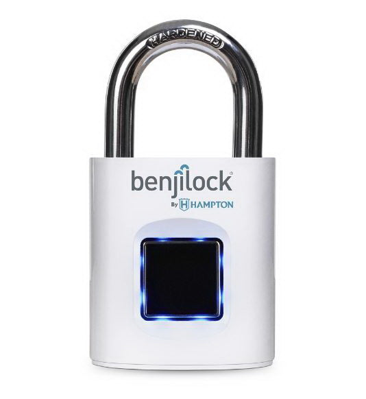 Benjilock Fingerprint Padlock 9/32 in Dia Shackle Steel Shackle Zinc Body 1.68 in W Body