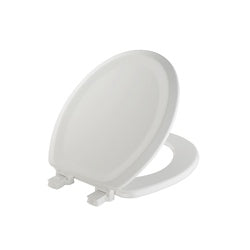 Mayfair Toilet Seat Round Wood White Easy Clean and Change Hinge