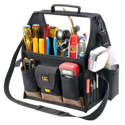 CLC Soft-Sided Tool Box Polyester Black 12 in L x 8-1/2 in W x 14 in H Outside 20 -Compartment